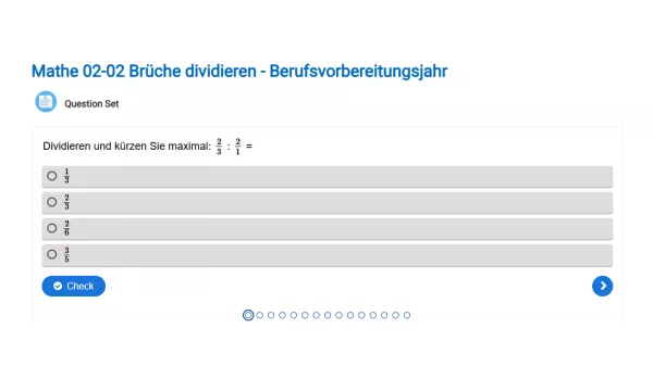Interaktion: Brüche dividieren - Berufsvorbereitungsjahr