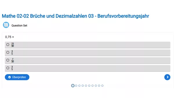 Interaktion: Brüche und Dezimalzahlen 03 - Berufsvorbereitungsjahr