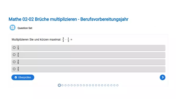 Interaktion: Brüche multiplizieren - Berufsvorbereitungsjahr