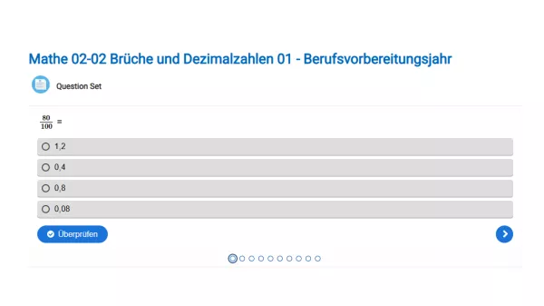 Interaktion: Brüche und Dezimalzahlen 01 - Berufsvorbereitungsjahr
