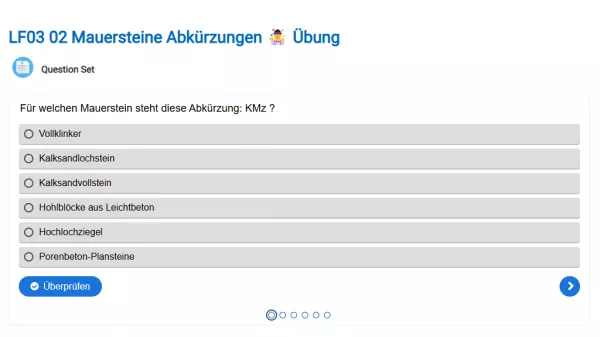 Interaktion: Mauersteine Abkürzungen