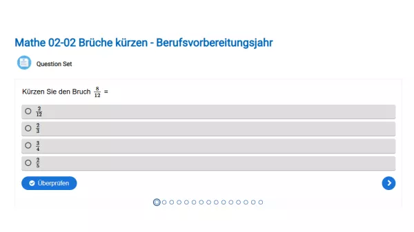 Interaktion: Brüche kürzen - Berufsvorbereitungsjahr