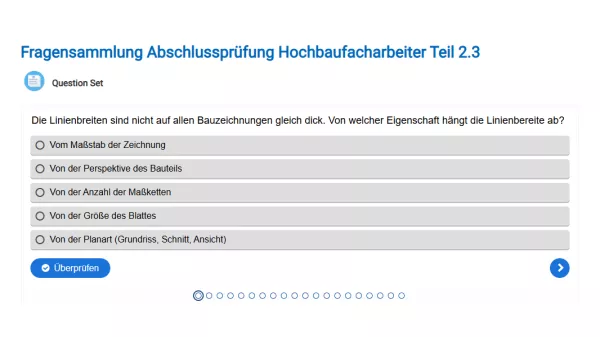 Interaktion: Fragensammlung Abschlussprüfung Hochbaufacharbeiter Teil 2.3