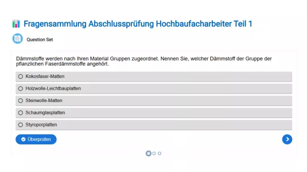Interaktion: Fragensammlung Abschlussprüfung Hochbaufacharbeiter Teil 1