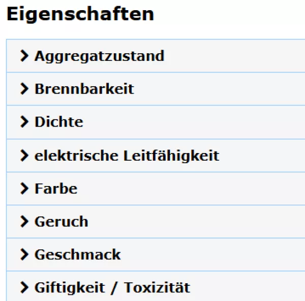 Unterrichtsbaustein: Eigenschaften von Stoffen