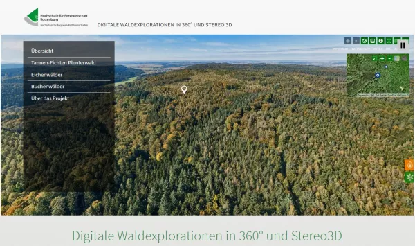 Webseite: Plenterwald und Plenterbewirtschaftung – eine digitale Kurzeinführung in 3D, 360 Grad und interaktiv