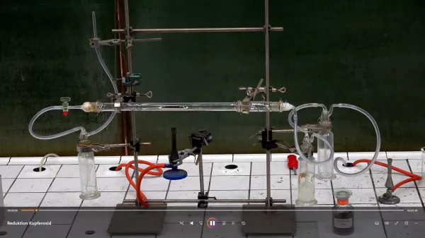 Video: Reduktion von Kupfer(II)-oxid mit Wasserstoff