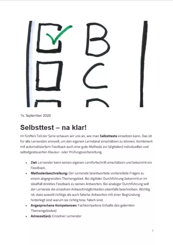 Text: Selbsttest - na klar!