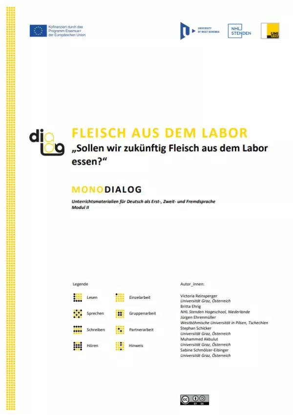 Arbeitsblatt: Fleisch aus dem Labor | MonoDiaLog | Teil 1: „Sollen wir zukünftig Fleisch aus dem Labor essen?“