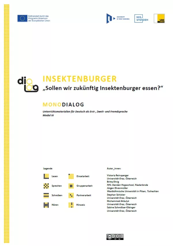 Arbeitsblatt: Insektenburger | MonoDiaLog | Teil 1: „Sollen wir zukünftig Insektenburger essen?“
