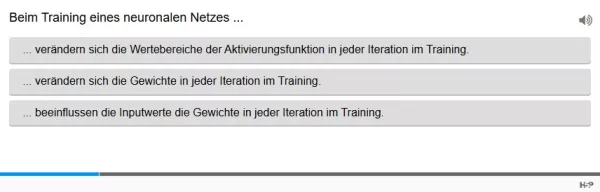Lernspiel: C9-4 Single Choice: das Problem der internen Kovariatenverschiebung. Quiz zum Video