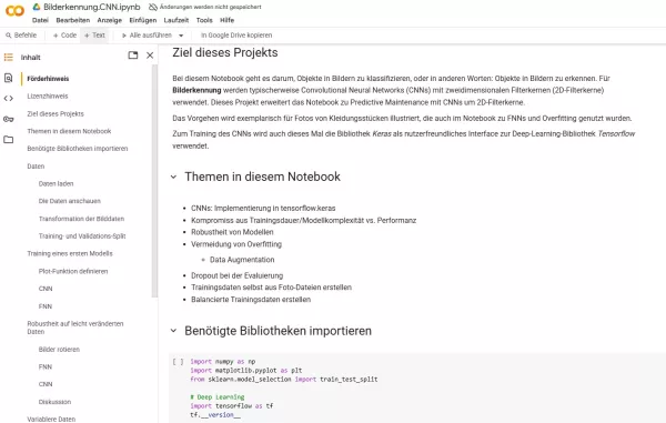 Sonstiges: F3 Jupyter Notebook: Bilderkennung mit CNNs