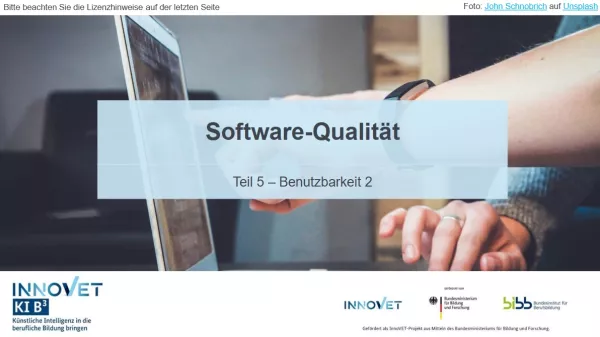 Video: G4-5 Software-Qualität: Teil 5 - Benutzbarkeit 2 (Video)