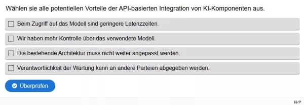 Lernspiel: G3-4 Multiple Choice: API-Integration. Quiz zum Video