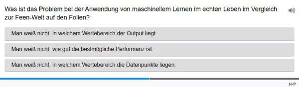 Lernspiel: C9-1 Single Choice: maschinelles Lernen im echten Leben. Quiz zum Video