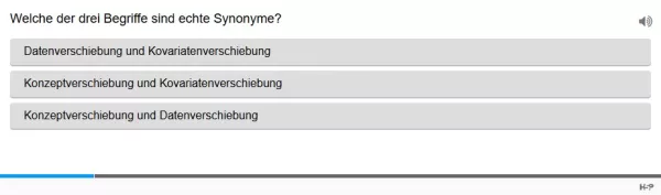 Lernspiel: C9-5 Single Choice: Kovariatenverschiebung. Quiz zum Video