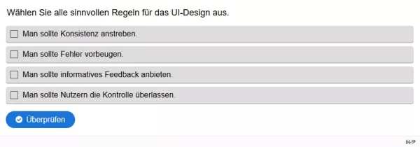 Lernspiel: G4-5 Multiple Choice: UI-Design. Quiz zum Video