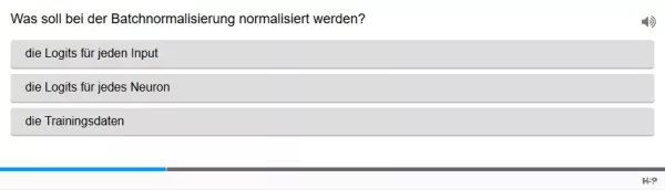 Lernspiel: C9-4 Single Choice: Batchnormalisierung. Quiz zum Video