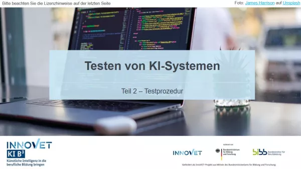 Presentation: G5-2 Testen von KI-Systemen: Teil 2 - Testprozedur. Folien zum Video