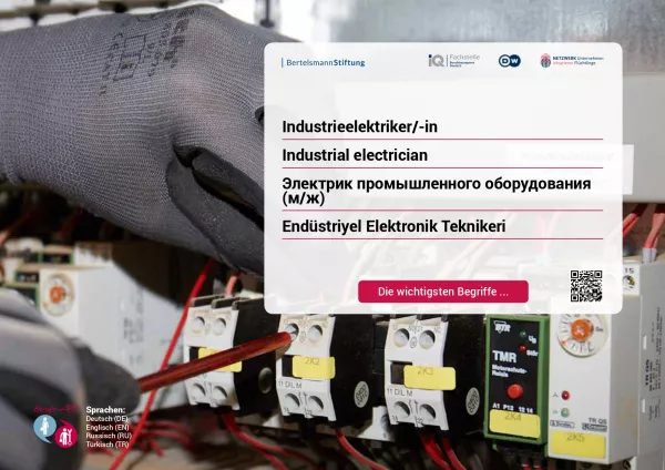 Arbeitsblatt: Industrieelektriker/-in Betriebstechnik | Die wichtigsten Begriffe (Russisch, Türkisch)
