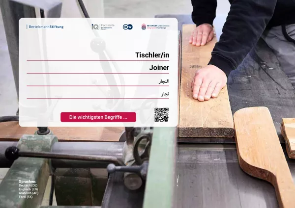 Arbeitsblatt: Tischler/in | Die wichtigsten Begriffe (Arabisch, Farsi)
