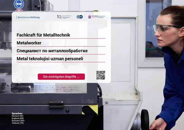 Arbeitsblatt: Fachkraft für Metalltechnik | Die wichtigsten Begriffe (Russisch, Türkisch)