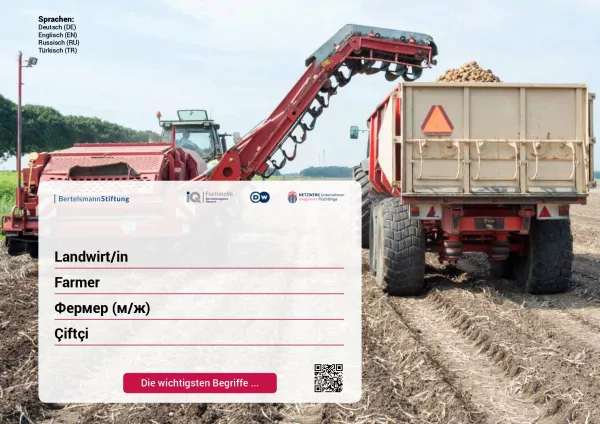 Arbeitsblatt: Landwirt/-in | Die wichtigsten Begriffe (Russisch, Türkisch)