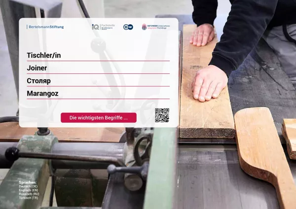 Arbeitsblatt: Tischler/in | Die wichtigsten Begriffe (Russisch, Türkisch)