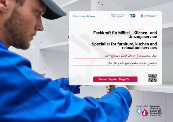 Arbeitsblatt: Fachkraft für Möbel-, Küchen- und Umzugsservice | Die wichtigsten Begriffe (Arabisch, Farsi)