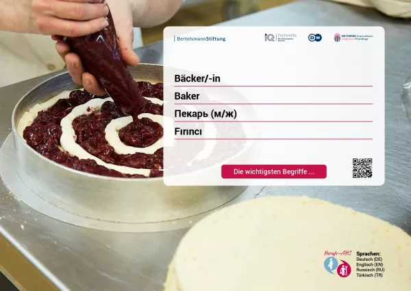 Arbeitsblatt: Bäcker/-in | Die wichtigsten Begriffe (Russisch, Türkisch)