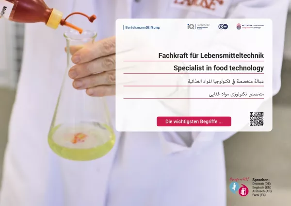 Arbeitsblatt: Fachkraft für Lebensmitteltechnik | Die wichtigsten Begriffe (Arabisch, Farsi)