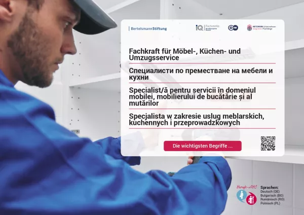 Arbeitsblatt: Fachkraft für Möbel-, Küchen- und Umzugsservice | Die wichtigsten Begriffe (Polnisch, Rumänisch, Bulgarisch)