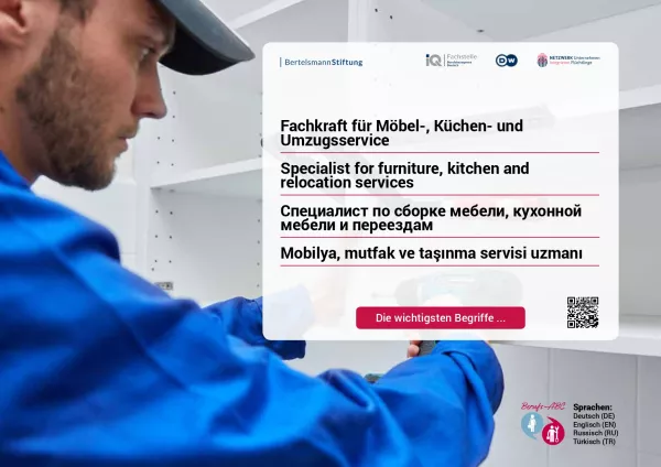 Arbeitsblatt: Fachkraft für Möbel-, Küchen- und Umzugsservice | Die wichtigsten Begriffe (Russisch, Türkisch)