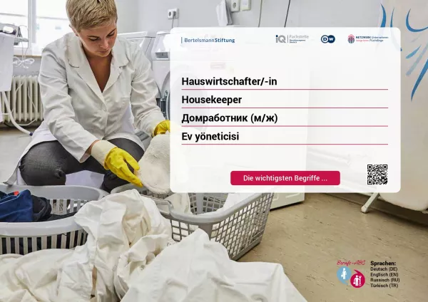 Arbeitsblatt: Hauswirtschafter/-in | Die wichtigsten Begriffe (Russisch, Türkisch)