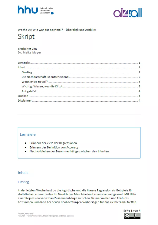 Kurs: Woche 7 | Wie war das nochmal? Übersicht und Ausblick (PDF)