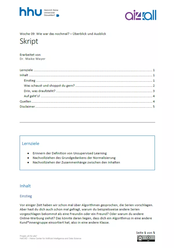 Kurs: Woche 9 | Wie war das nochmal? Überblick und Ausblick (PDF)