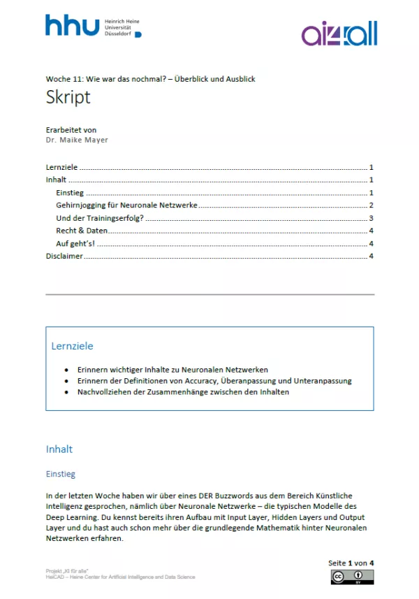 Kurs: Woche 11 | Wie war das nochmal? Überblick und Ausblick (PDF)