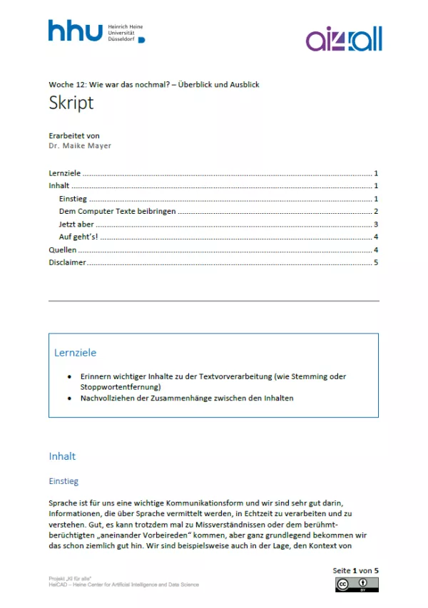 Kurs: Woche 12 | Wie war das nochmal? Überblick und Ausblick (PDF)