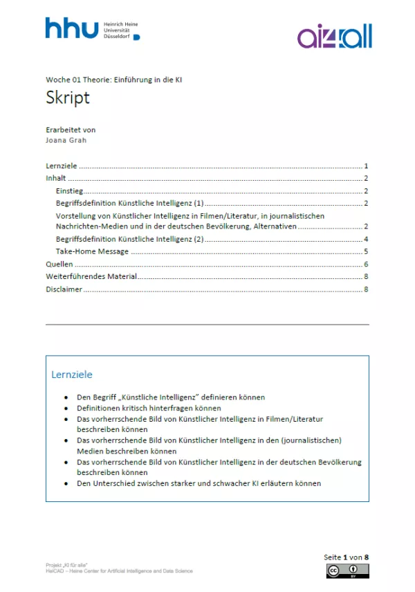 Kurs: Woche 1 | Theorie | Einführung in die KI (PDF)