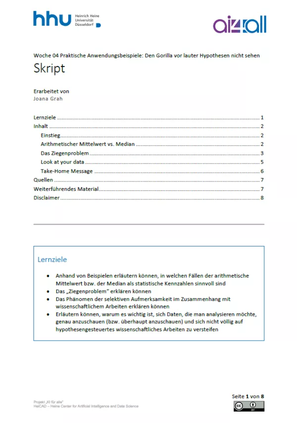 Kurs: Woche 4 | Anwendungsbeispiele | Den Gorilla vor lauter Hypothesen nicht sehen (PDF)