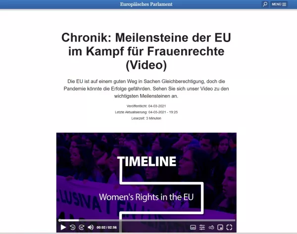 Video: Chronik: Meilensteine der EU im Kampf für Frauenrechte