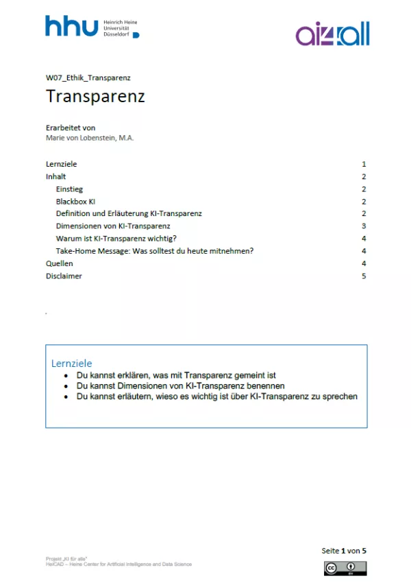 Kurs: Woche 7 | Ethik | Transparenz (PDF)