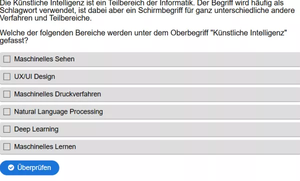 Interaktion: Woche 1 | Anwendungsbeispiele | KI ist überall! (Aufgabe 1)