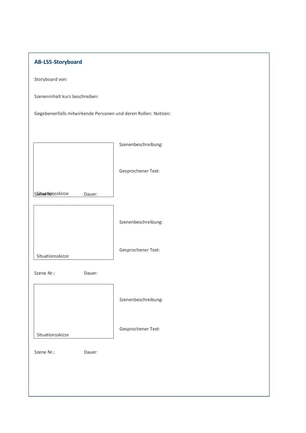 Arbeitsblatt: Emotionale Kompetenz | Storyboard