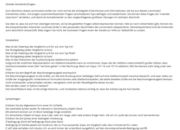 Unterrichtsbaustein: C11a Globale Verständnisfragen - Pythonkurs (ZIP)