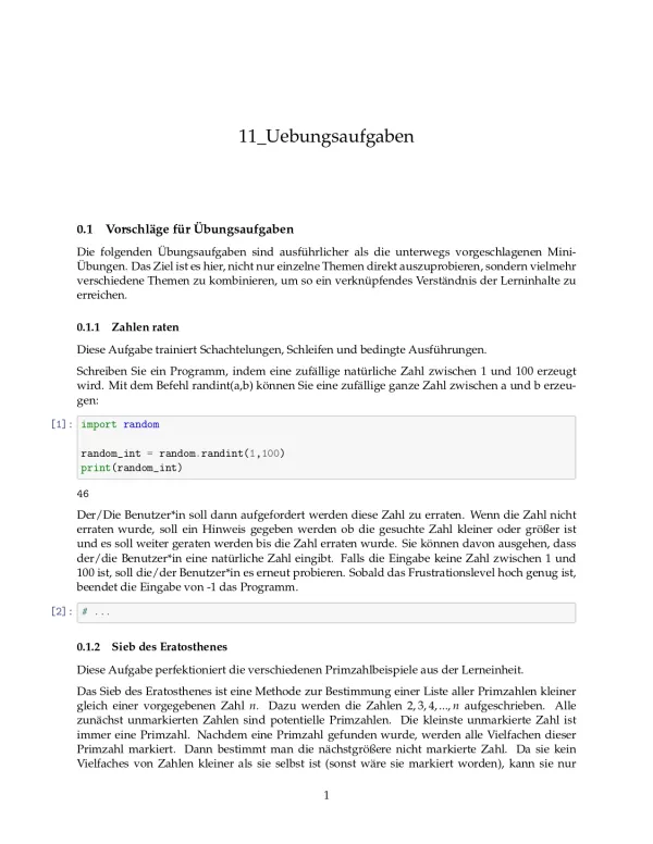 Ubung: C11b Größere Übungsaufgaben - Pythonkurs (PDF)