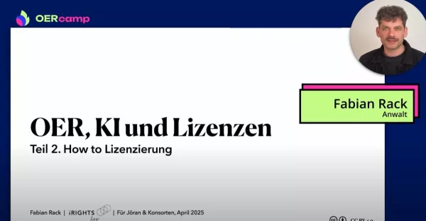 Video: OER, KI und Lizenzen – Teil 2. How to Lizenzierung