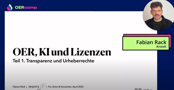 Video: OER, KI und Lizenzen – Teil 1. Transparenz und Urheberrechte