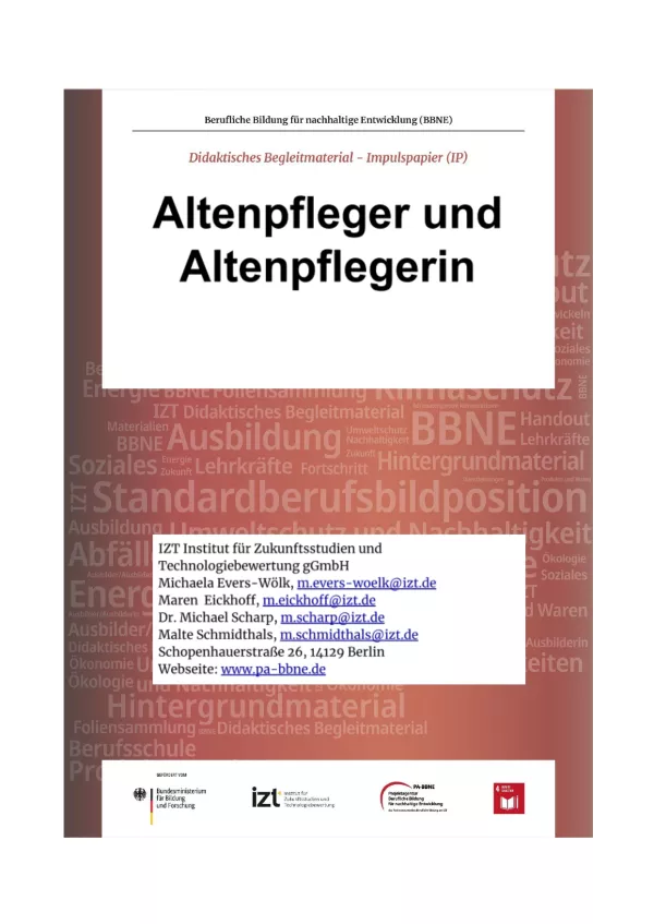 Unterrichtsbaustein: BBNE für Altenpfleger/innen - Impulspapier