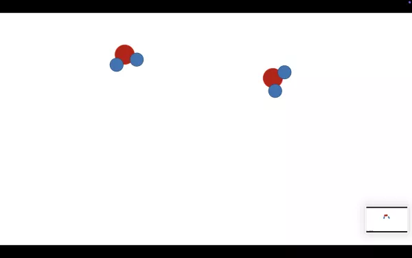 Simulation: Wasserstoff reagiert mit Sauerstoff